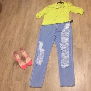 New! Fashion Nova Distressed Denim